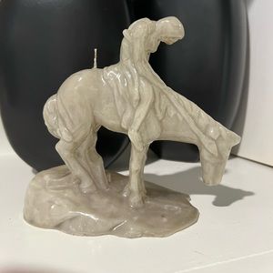The End of the Trail Native American Indian Heritage Candle Statue Horse